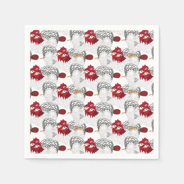 12 Days of Christmas 3 French Hens Napkins (Front)