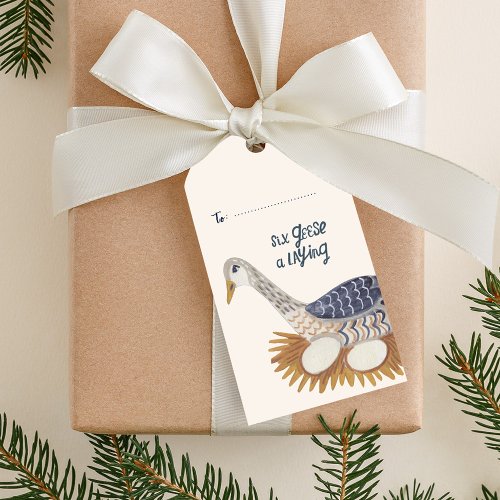 12 Days of Christmas 6 geese a laying Gift Tags