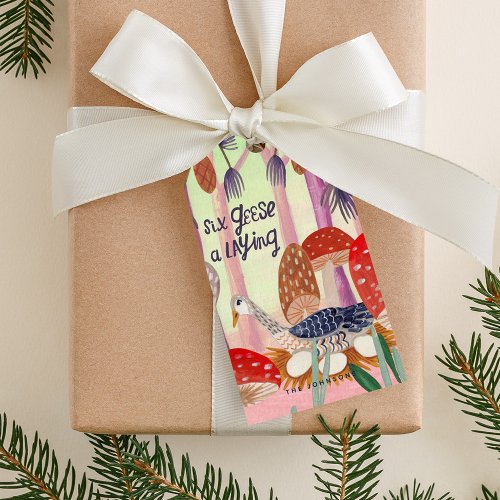 12 Days of Christmas 6 geese a laying Gift Tags