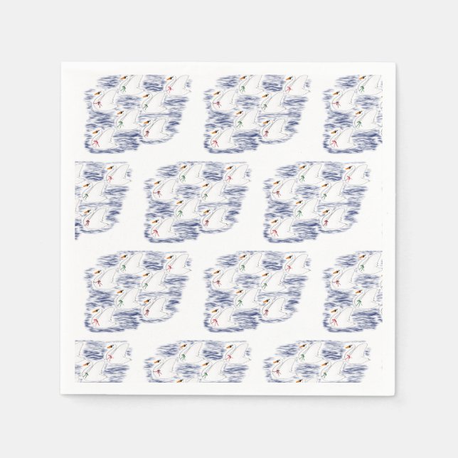 12 Days of Christmas 7 Swans A-Swimming Napkins (Front)
