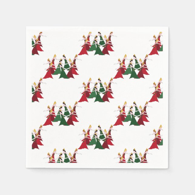 12 Days of Christmas 9 Ladies Dancing Napkins (Front)