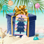 12 Days of Christmas at the Beach Retro Tropical  Gift Tags<br><div class="desc">Add a splash of fun to your gift-giving with these coastal gift tags that blend the charm of Christmas with the sunny vibes of the sea. The front side is designed in a retro style and features colorful stripes and a vintage Christmas tree with your personalized holiday greeting. The reverse...</div>