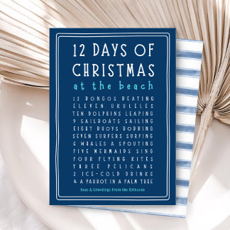 12 Days of Christmas Beach Style Holiday Card