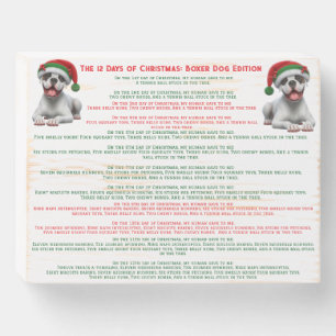 12 Days of Christmas: Boxer Dog Edition Wooden Box Sign