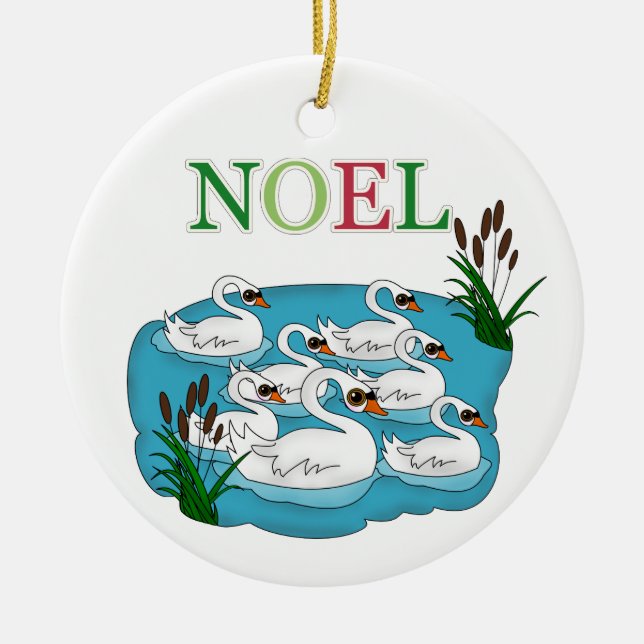 12 Days of Christmas Ceramic Ornament (Front)