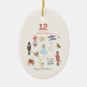 12 DAYS OF CHRISTMAS  CERAMIC ORNAMENT