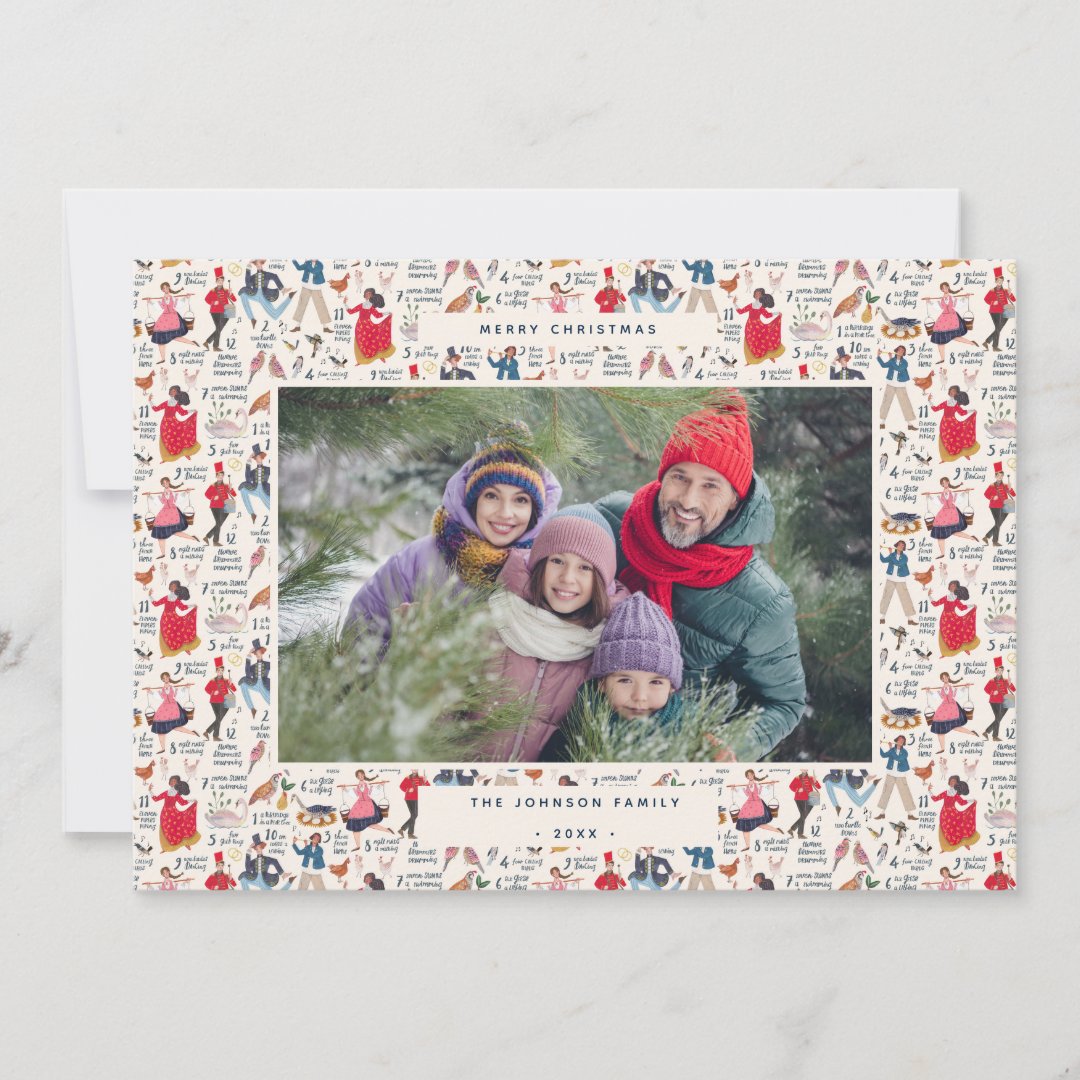 12 Days of Christmas Classic Traditional Photo Holiday Card