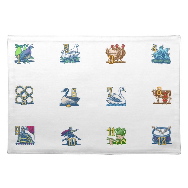 12 Days of Christmas Cloth Placemat (Front)