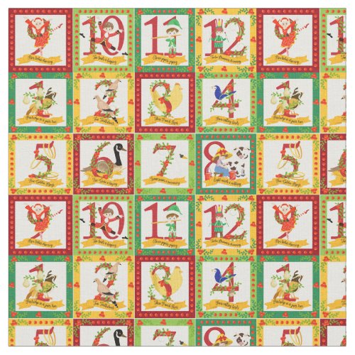 12 Days of Christmas Fabric