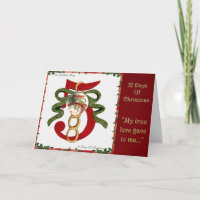 12 Days of Christmas Five Golden Rings Holiday Card