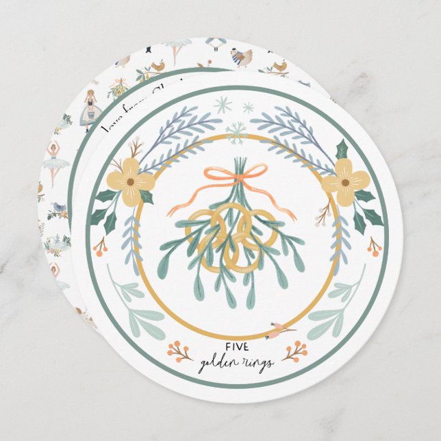 12 Days of Christmas Five Holiday Card (Front/Back)