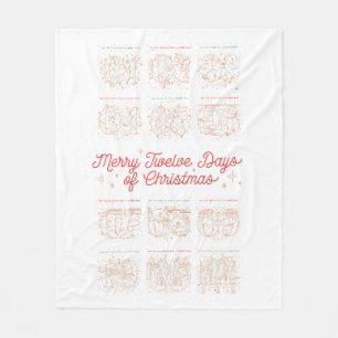 12 Days of Christmas Fleece Throw Blanket