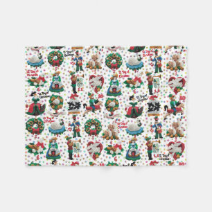 12 Days of Christmas Handmade Felt Ornaments Child Fleece Blanket
