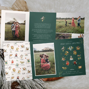 12 Days of Christmas Holiday 5 Photo Tri-Fold Invitation