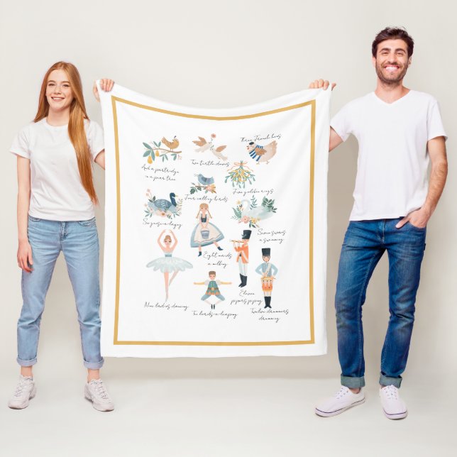 12 Days of Christmas Holiday Fleece Blanket (In Situ)