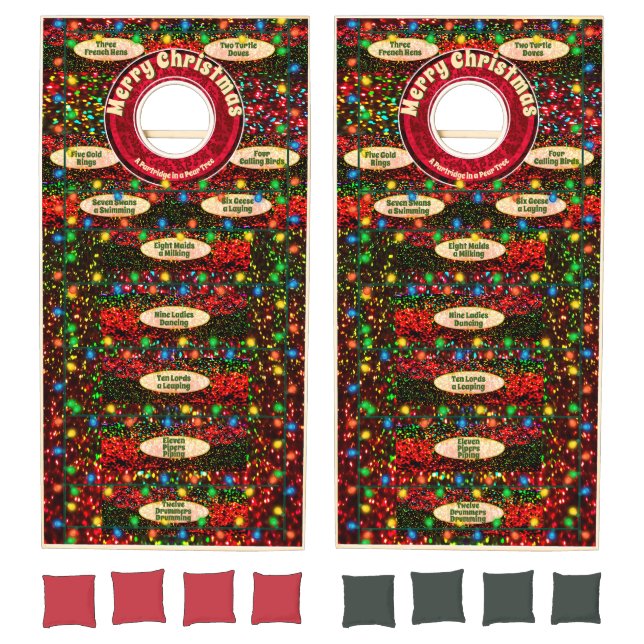 12 Days of Christmas, Holiday Games Cornhole Set (Set)