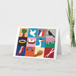 12 Days of Christmas Holiday Greeting Card