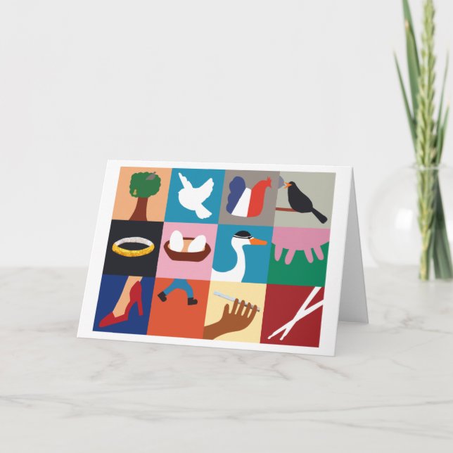 12 Days of Christmas Holiday Greeting Card (Front)