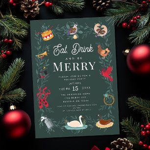 12 Days of Christmas Holiday Party Invitation