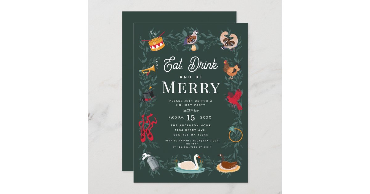 12 Days Of Christmas Holiday Party Invitation Zazzle 12-days-of-christmas-holiday-party-invitation-zazzle