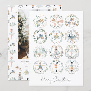 12 Days of Christmas Holiday Photo Personalized Card