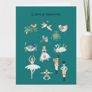 12 Days of Christmas Holiday Traditional Classic Card