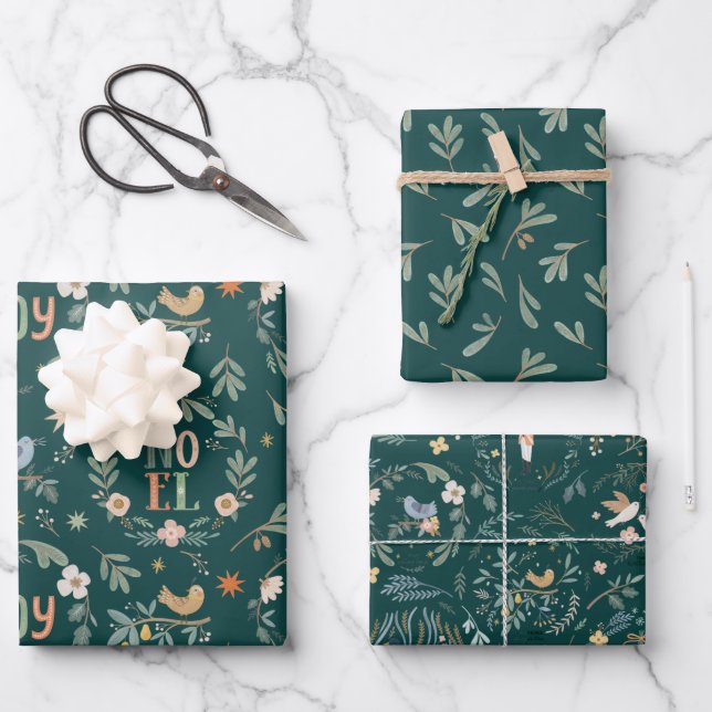 12 Days of Christmas Holiday Traditional Classic  Wrapping Paper Sheets (Front)