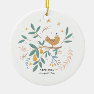 12 Days of Christmas Holiday Traditional Partridge Ceramic Ornament