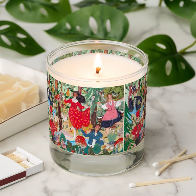 12 Days of Christmas Illustration Scented Candle (Lit)