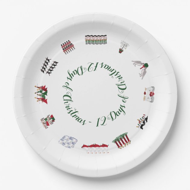 Red and green paper plates top