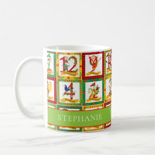 12 Days of Christmas Monogram Coffee Mug