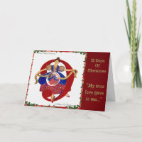 12 Days of Christmas Nine Ladies Dancing Holiday Card