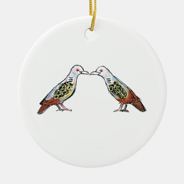 12 Days of Christmas Ornament - Two Turtle Doves (Front)