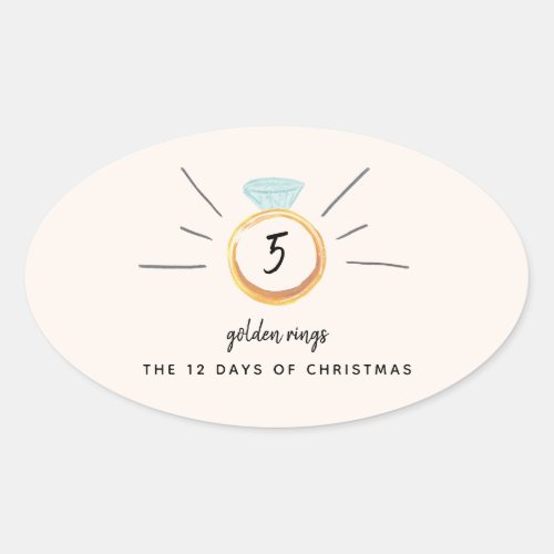 12 Days of Christmas Oval Sticker