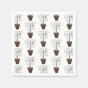 Twelve Days of Christmas Embroidered Cloth Napkins – White Tulip