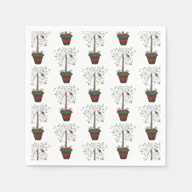 12 Days of Christmas Partridge in a Pear Tree Napkins (Front)