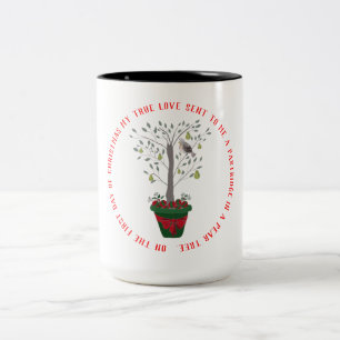 12 Days of Christmas Partridge in a Pear Tree Two-Tone Coffee Mug