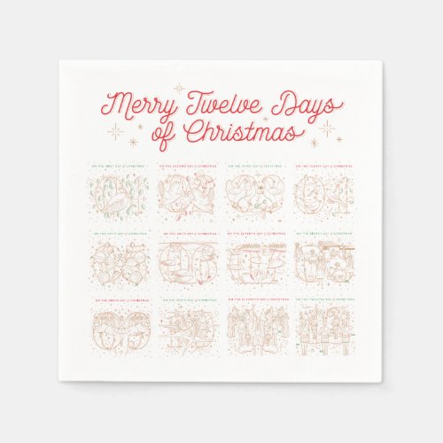 12 Days of Christmas Party Paper Napkins