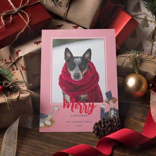 12 Days of Christmas pink Photo Holiday Card