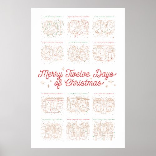 12 Days of Christmas Poster 24x36