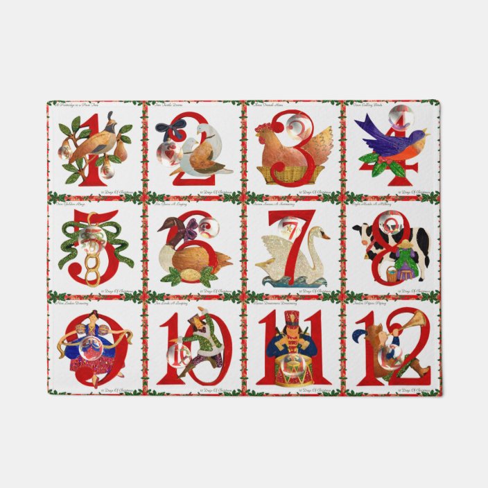 12 Days of Christmas Quilt Print Doormat | Zazzle.com