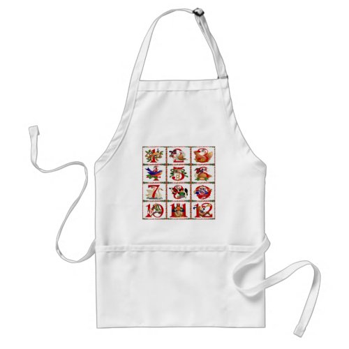 12 Days Of Christmas Quilt Print Gifts Adult Apron