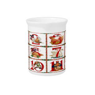 12 Days Of Christmas Quilt Print Gifts Pitcher