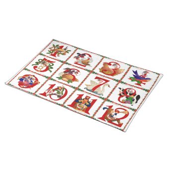 12 Days Of Christmas Quilt Print Gifts Placemat | Zazzle