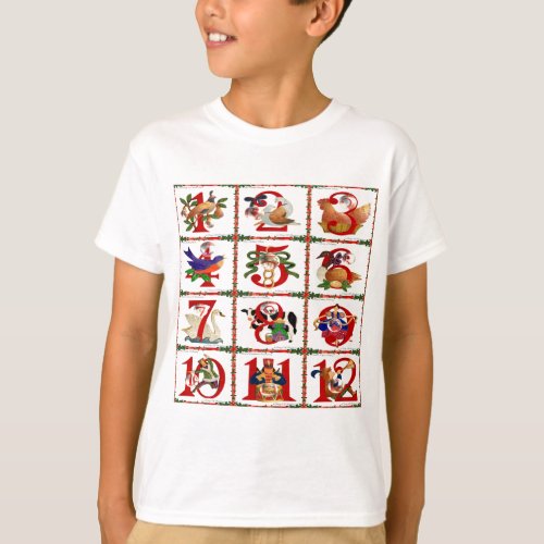 12 Days Of Christmas Quilt Print Gifts T_Shirt