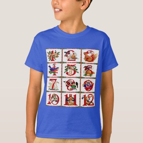 12 Days Of Christmas Quilt Print Gifts T_Shirt