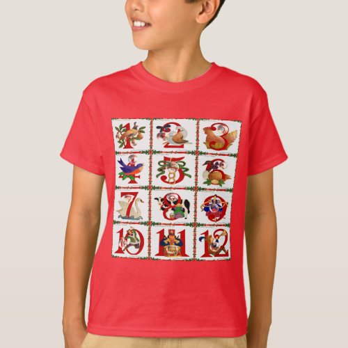12 Days Of Christmas Quilt Print Gifts T_Shirt
