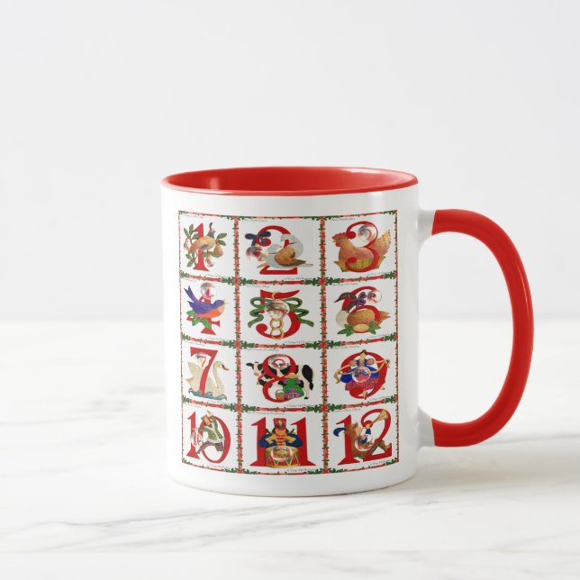 12 Days Of Christmas Quilt Print Mug (Right)