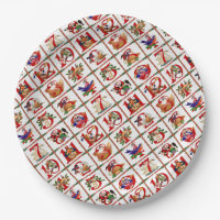 12 Days Of Christmas Quilt Print Paper Napkins