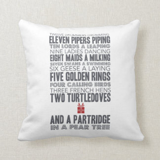 12 Days of Christmas | Red Christmas Throw Pillow